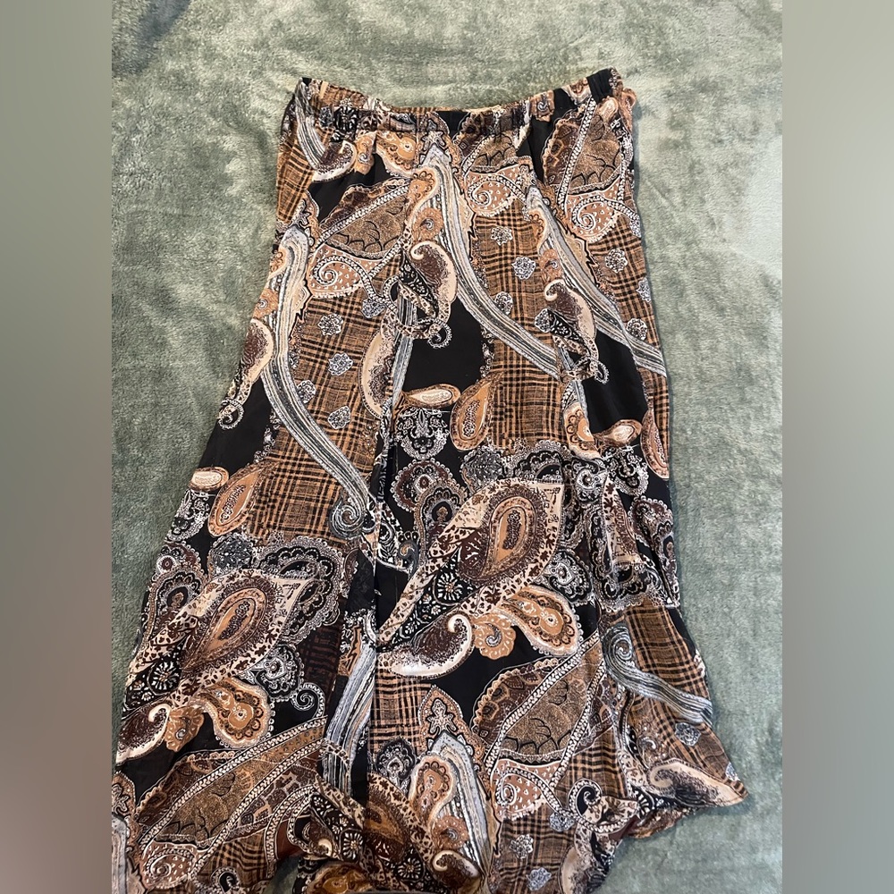 susan graver shirt brown pattern